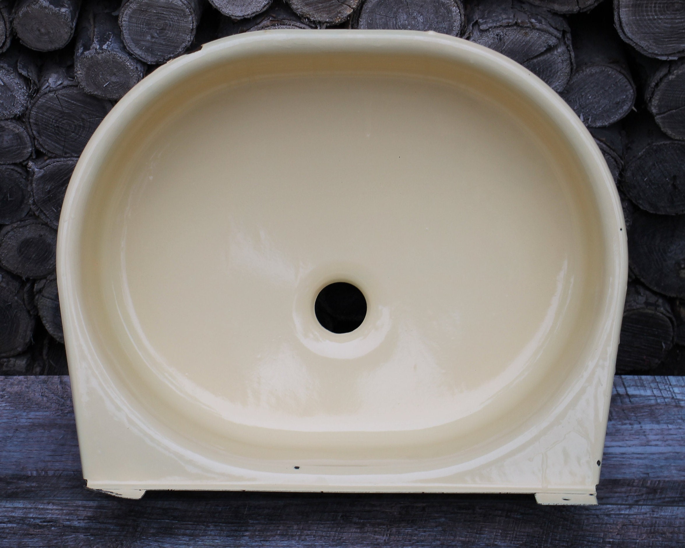 Waschbecken Bauernhaus Waschbecken gelb Vintage Waschbecken | Etsy