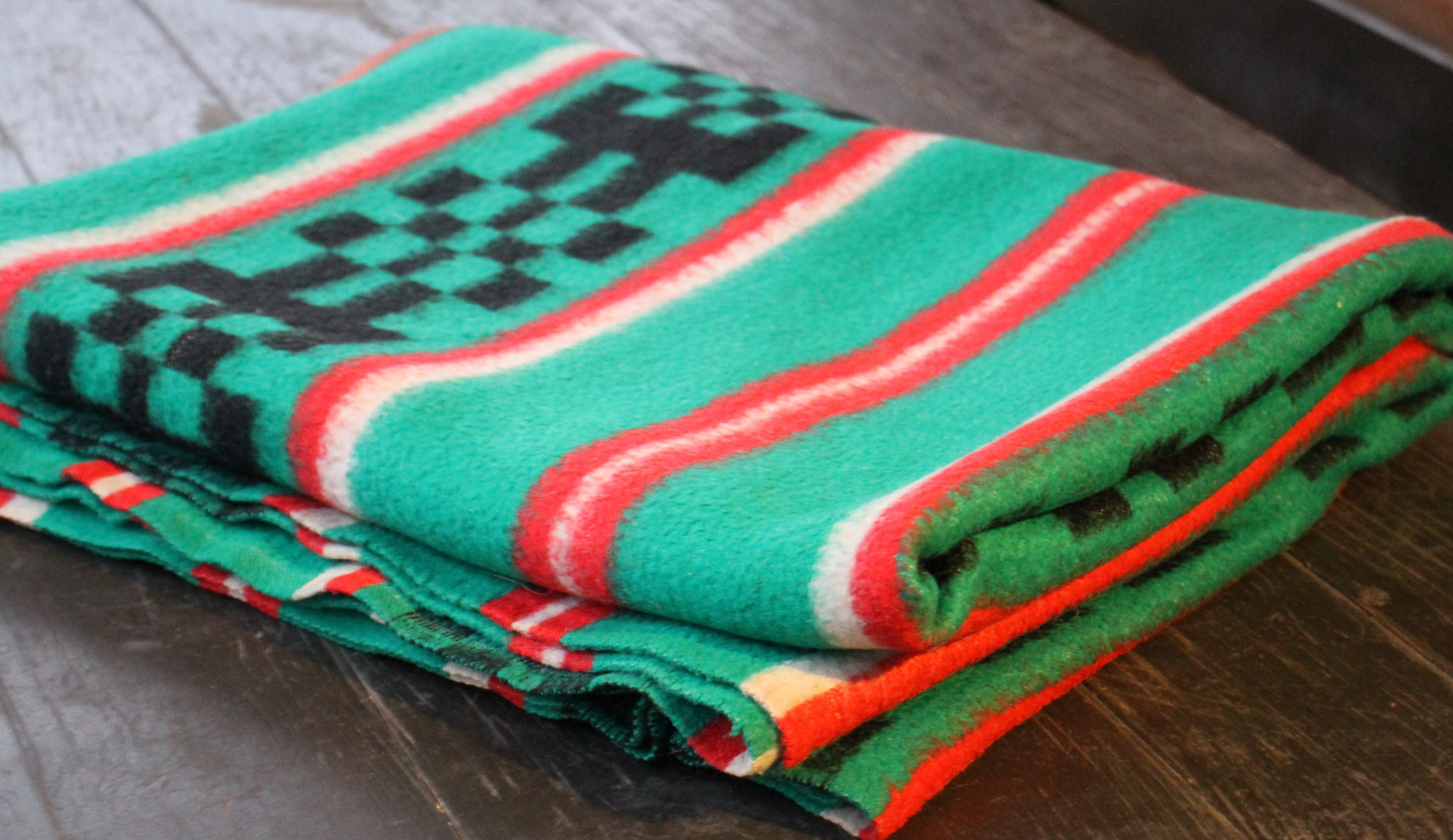 Wool blanket vintage green woolen blanket heavy wool | Etsy