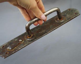 Vintage UdSSR Metall Scheunentür Griff, rostige Bauernhausdekor