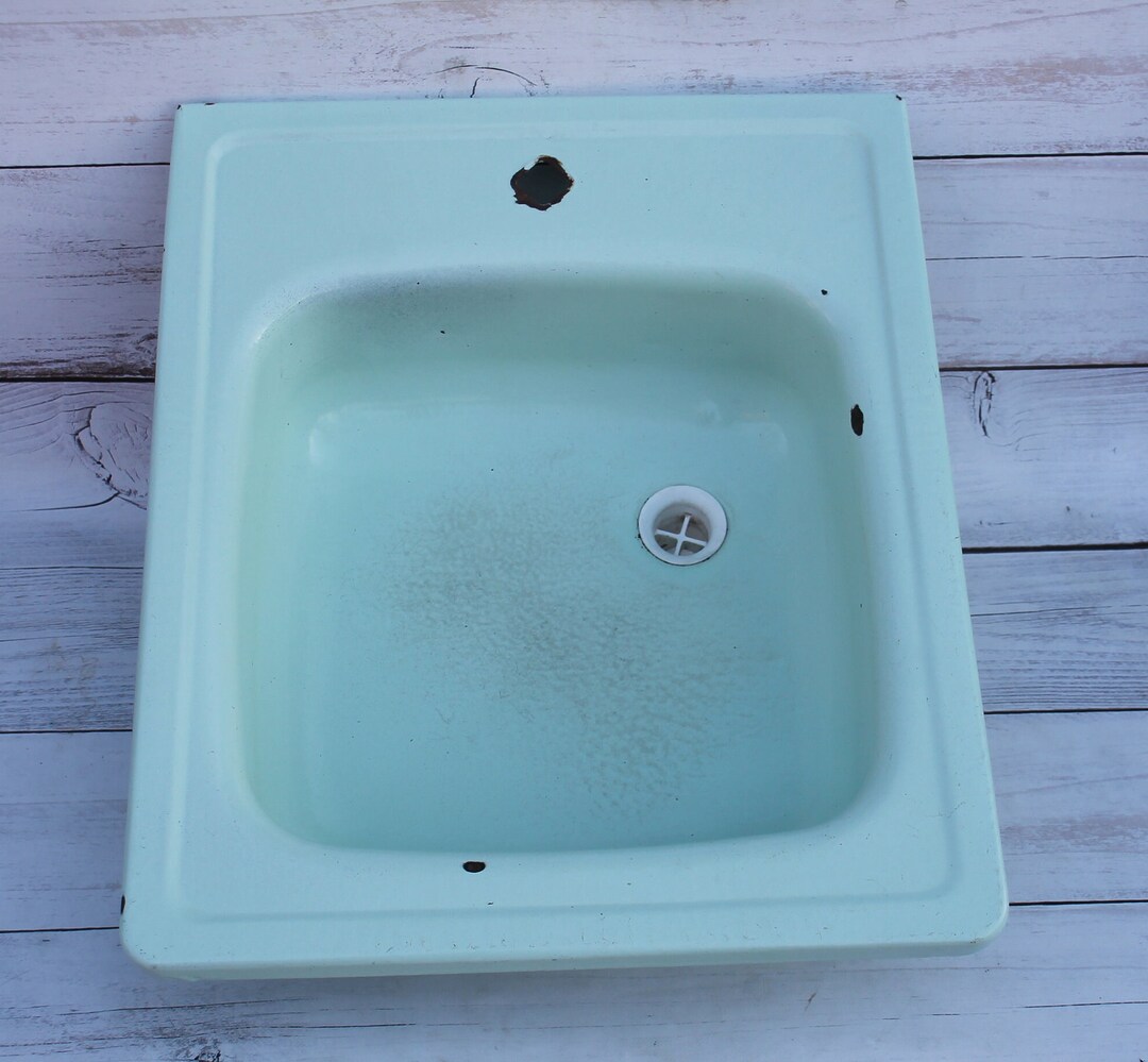 Vintage Cast Iron Sink Enamel Bathroom Sink Soviet Kitchen Etsy