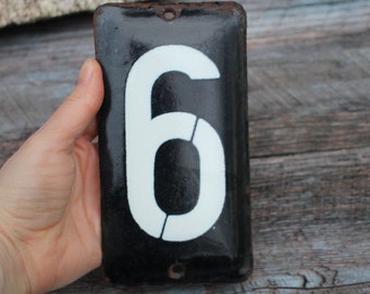 Vintage House numbers 6, black house number plaque, house number sign, Door numbers 9,metal house numbers, custom house numbers made in USSR
