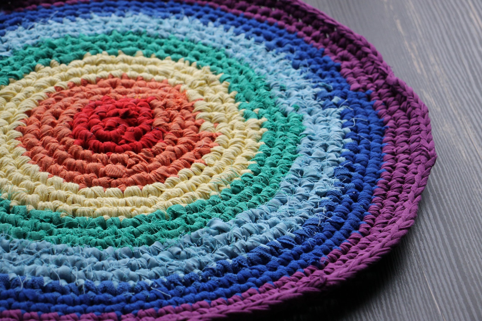 Handmade Round Chair Pads Braided Rug Rainbow Rug for Rustic Etsy