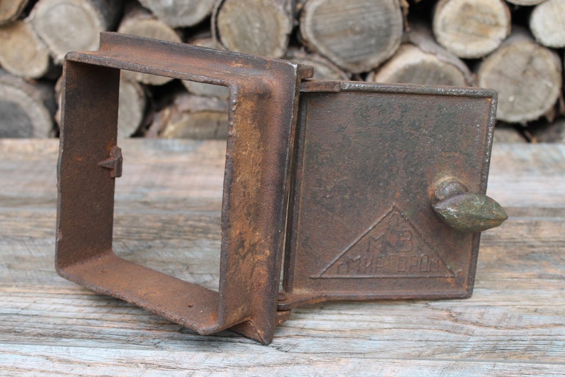 Cast iron stove door antique small oven door vintage russian Etsy