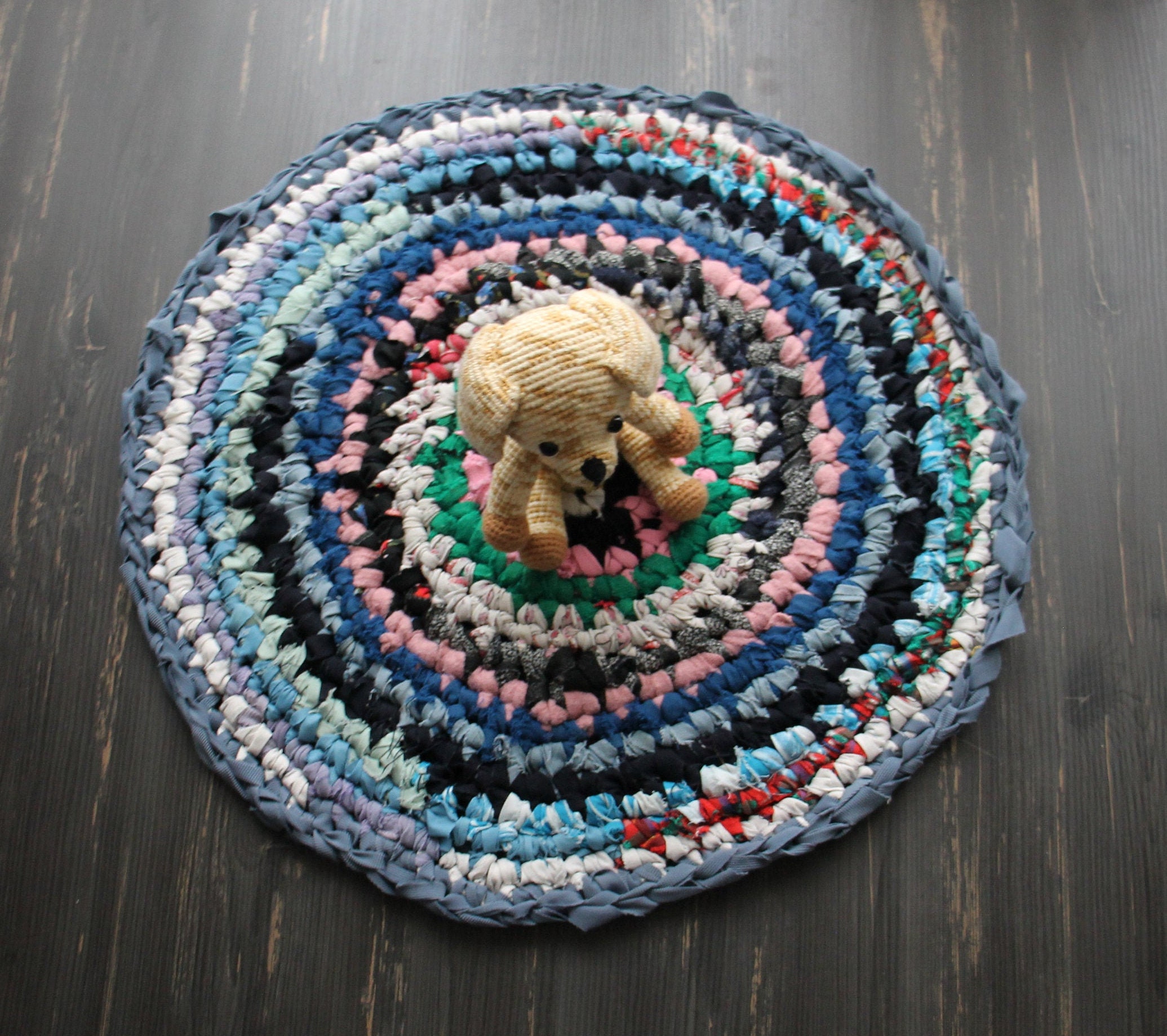 Round chair pads Kitchen chair pads colorful carpet round Etsy