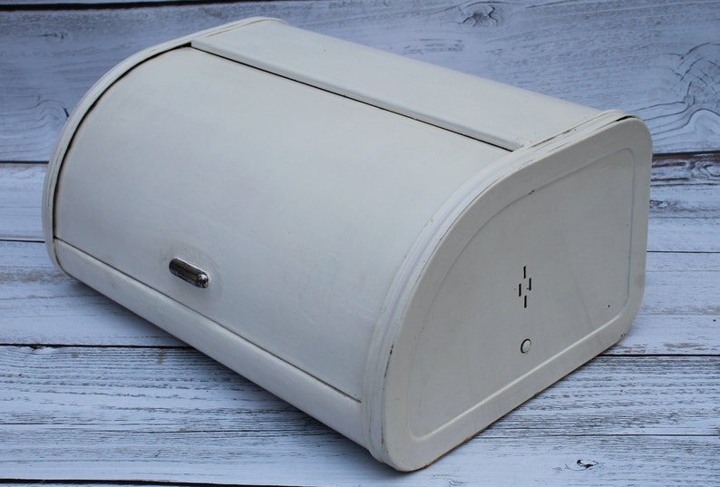 Vintage White Bread Box Large Rustic Bread Box for Decor Etsy