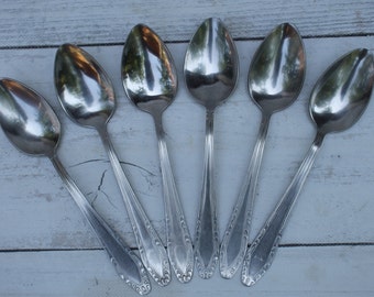 Vintage USSR Stainless Steel Spoons Set, Russian Flatware, Kitchen Decor