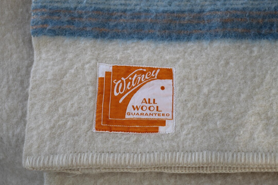 Wool Blanket, Vintage White Woolen Blanket, Wool Coat, Heavy Blanket
