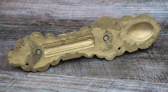 真鍮製アンティークドアハンドル、ビンテージ玄関ドアハンドル、納屋の