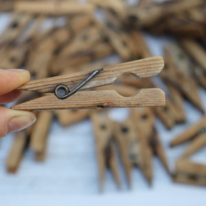 Set of 50 Vintage wooden clothes pins, antique clothespins, wood clothes pegs for decor, vintage decor, clothes, clothespin crafts.