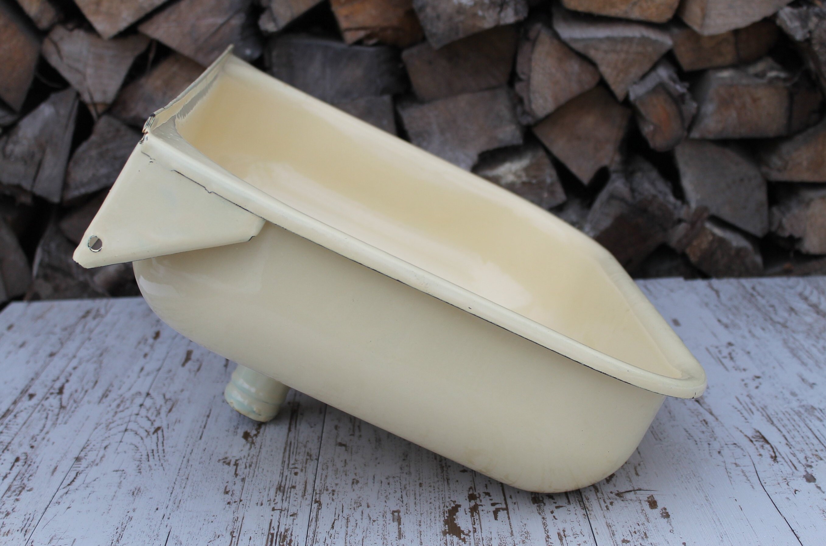 Waschbecken Vintage Küche Waschbecken Farbe hellgelb Bad | Etsy