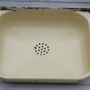 Badkamergootsteen, vintage geëmailleerde keukengootsteen, boerderij metalen gootsteen, gootsteen, aanrechtgootsteen, wasgootsteen, antieke gietijzeren gootsteen gemaakt.