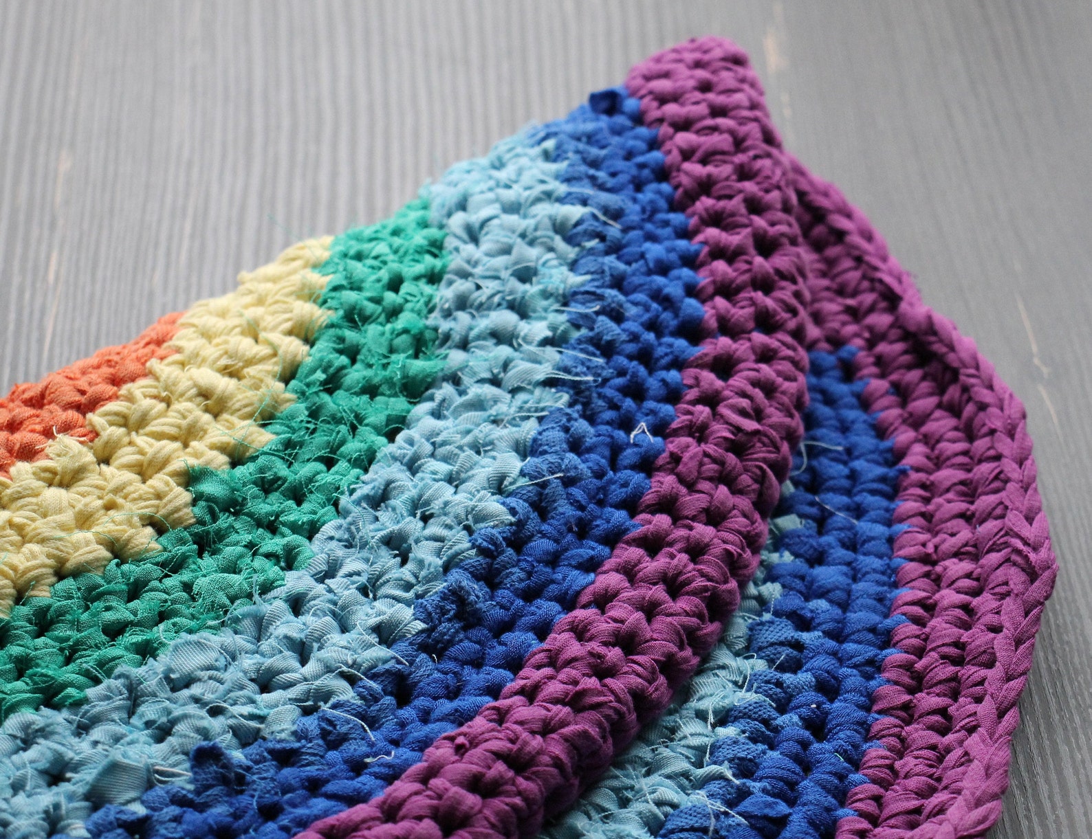 Handmade Round Chair Pads Braided Rug Rainbow Rug for Rustic Etsy