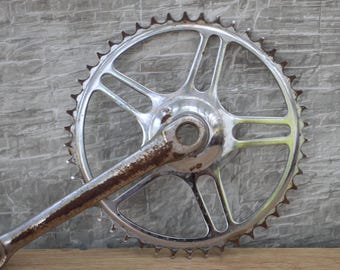 Vintage USSR Bicycle Crankset, Steampunk Industrial Decor