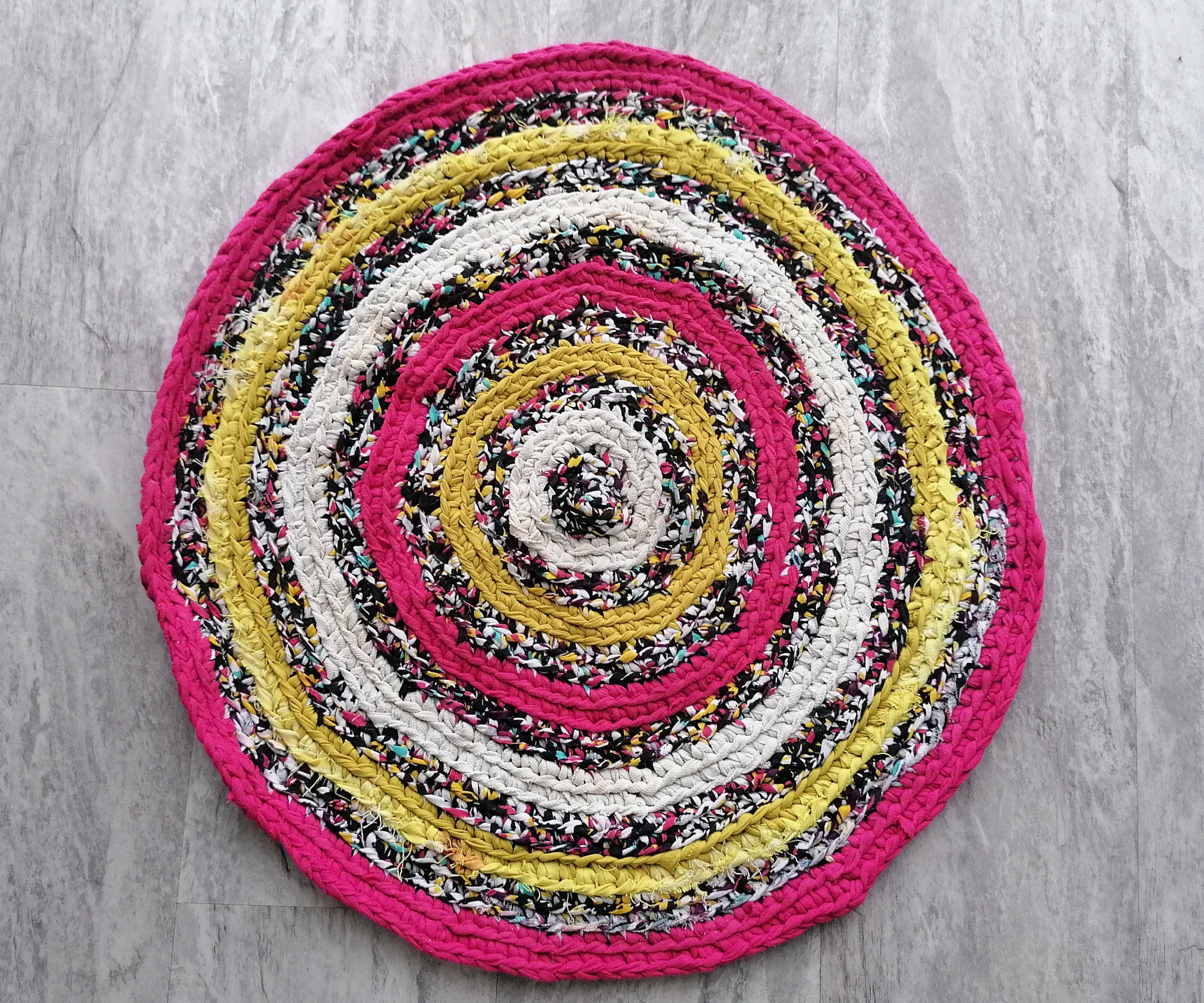 Small Rag Rug,farmhouse Rustic Rug,pink Vintage Rag Rug,kitchen Round ...