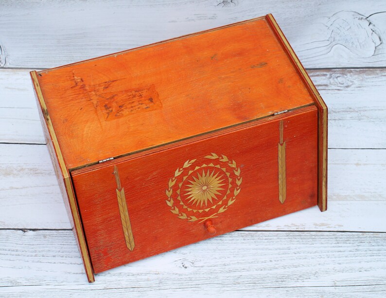 Vintage Bread Box Wooden Large Bread Box Rustic Bread Box Etsy Canada