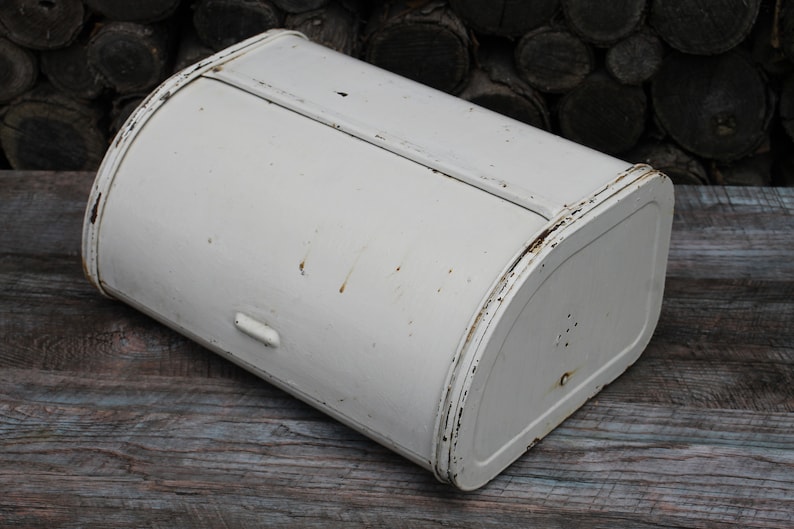 Vintage White Bread Box Large Rustic Bread Box for Decor Etsy