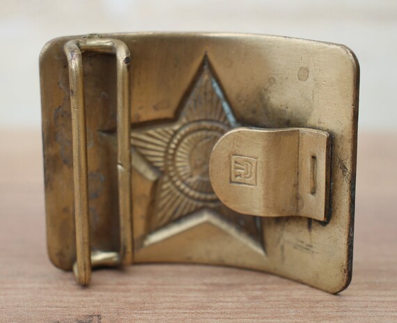 Soviet brass belt, Belt buckle army belt,russian … - image 9