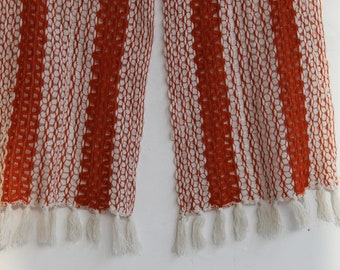 old beautiful women scarf soviet accessory made in the USSR in the 1980s. scarf ussr vintage orange neckerchief Shawl burnt orange