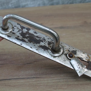Vintage Metal Barn Door Handle, Rusty USSR Hardware