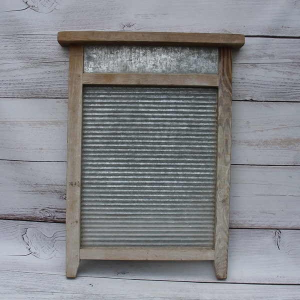 Washboard, Vintage magnet board, antique wash board, rustic gray metal magnetic board for decor, soviet wood metal wash board made USSR.