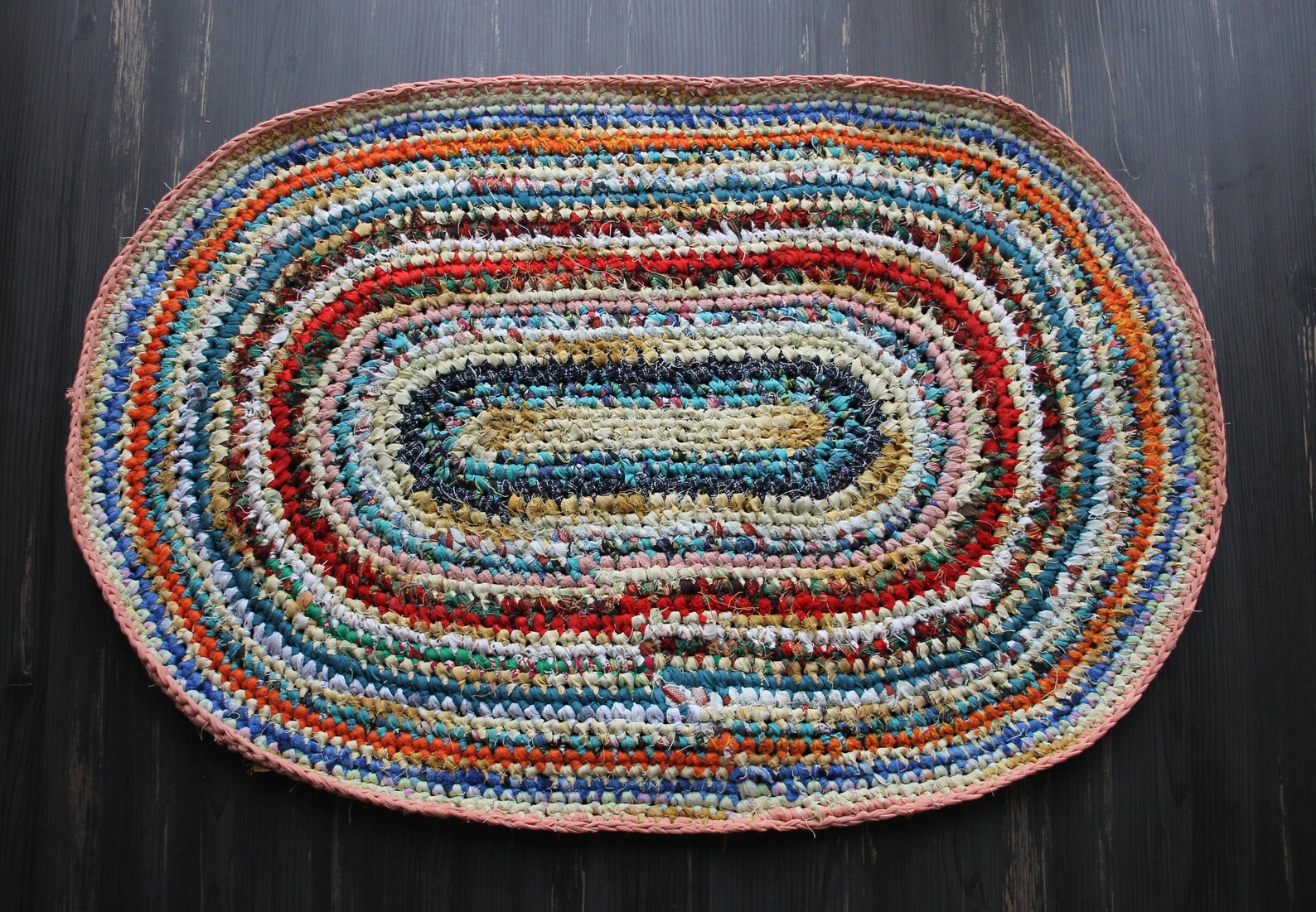 Oval rag rug braided rag rug for farmhouse decor bathroom Etsy