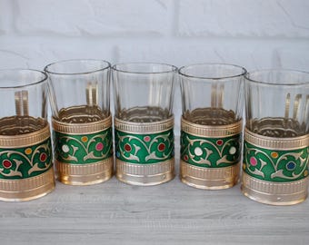 Deux Porte-verres Russes Podstakanniks – Métal Argenté, Occasion, Très Bon état