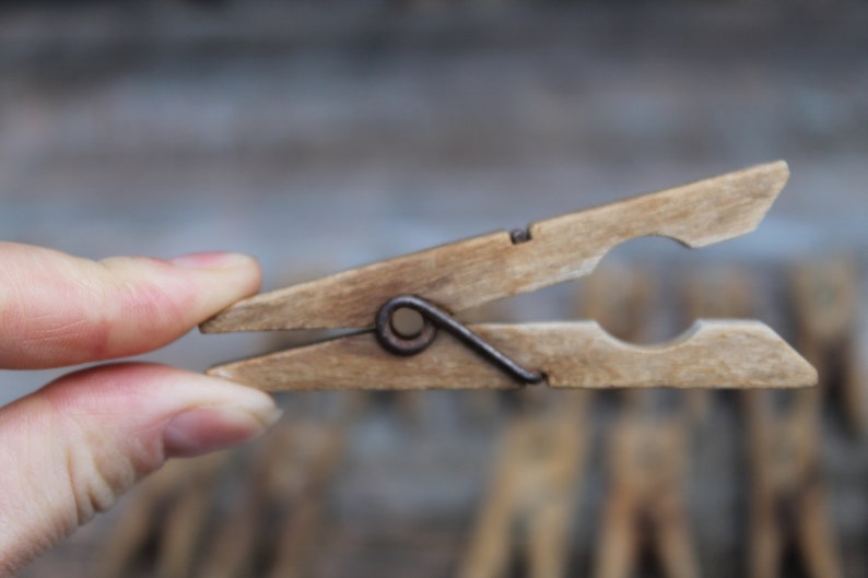 Vintage Wooden Clothes Peg Wood Clothes Pins for Decor Etsy