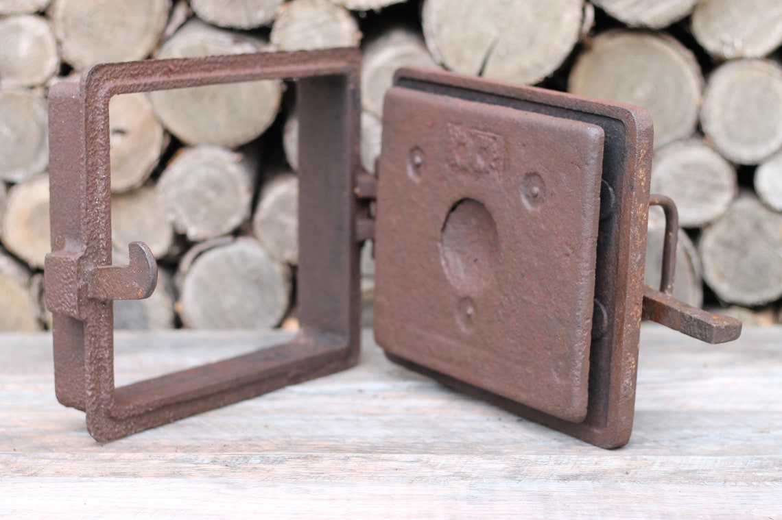 Cast iron wood fired oven door antique metal door soviet Etsy