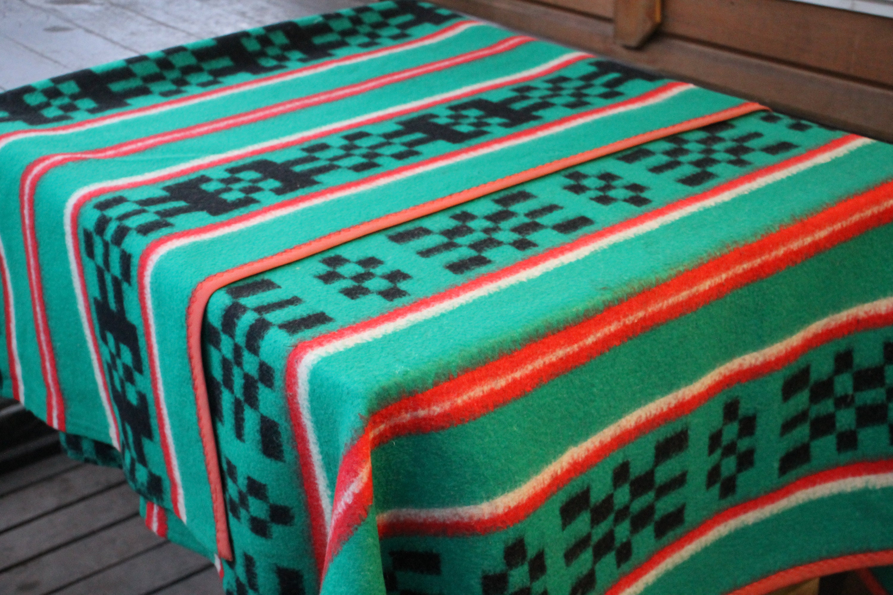 Wool blanket vintage green woolen blanket heavy wool | Etsy