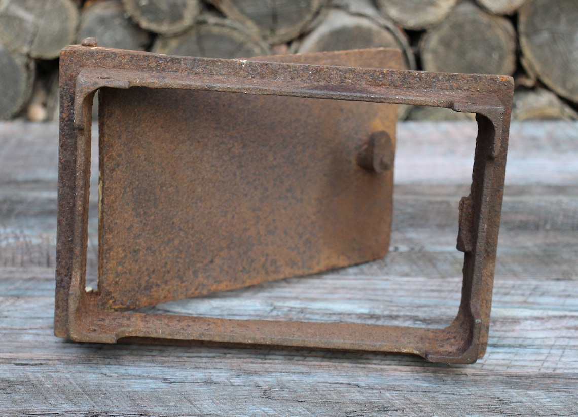 Cast iron wood fired oven door antique metal door soviet Etsy