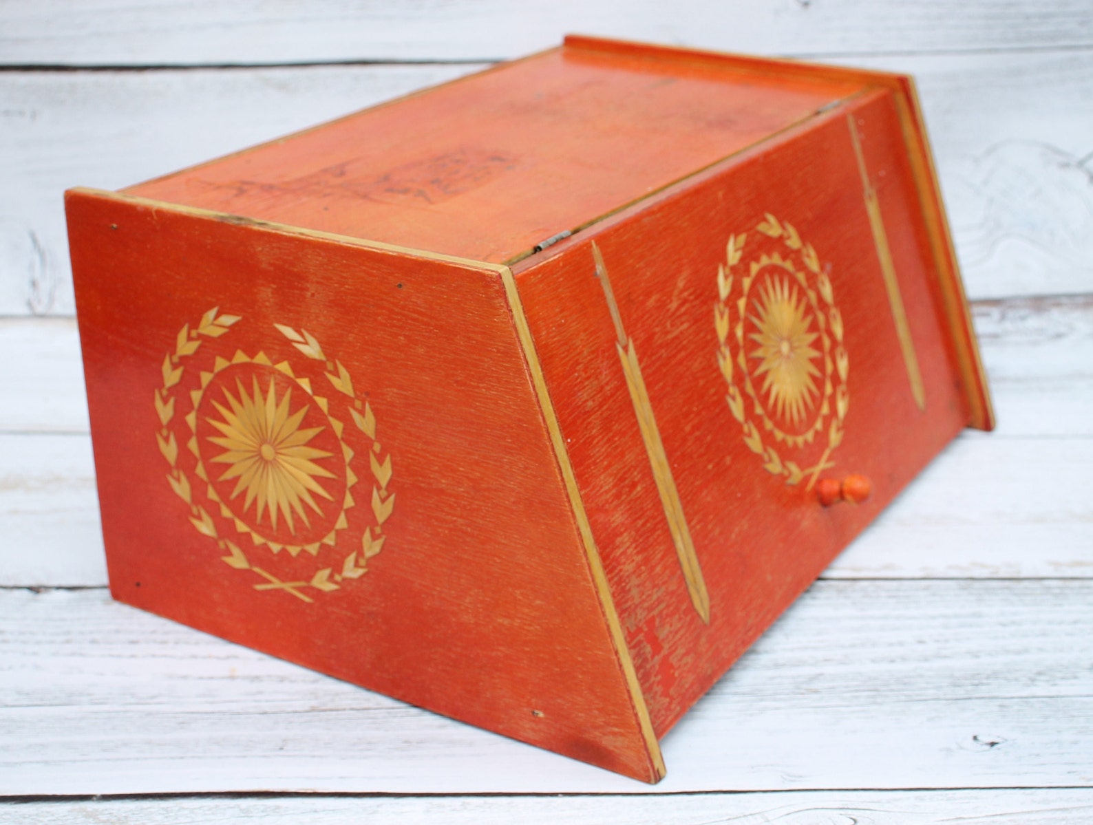 Vintage Bread Box Wooden Large Bread Box Rustic Bread Box Etsy Canada