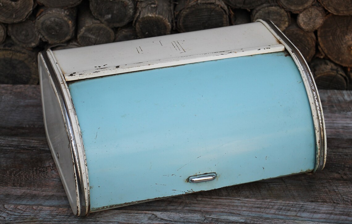 Vintage White Bread Box Large Rustic Bread Box for Decor Etsy