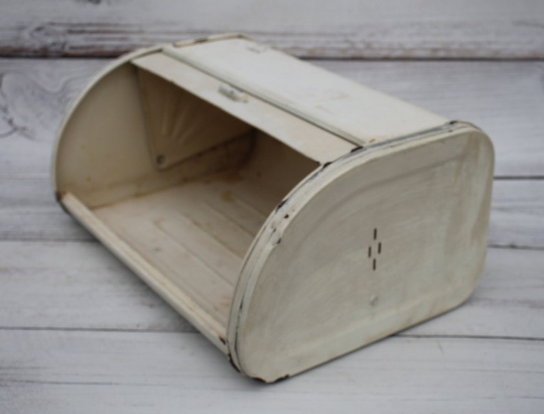 Vintage White Bread Box Large Rustic Bread Box for Decor Etsy