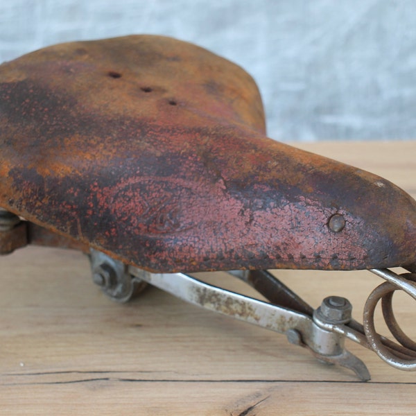 Sedile per bici sovietico, sedile per bici in pelle per regalo motociclista, accessori per biciclette, parti di bici retrò, sella per bicicletta a molla, sedile per bicicletta vintag realizzato in URSS.