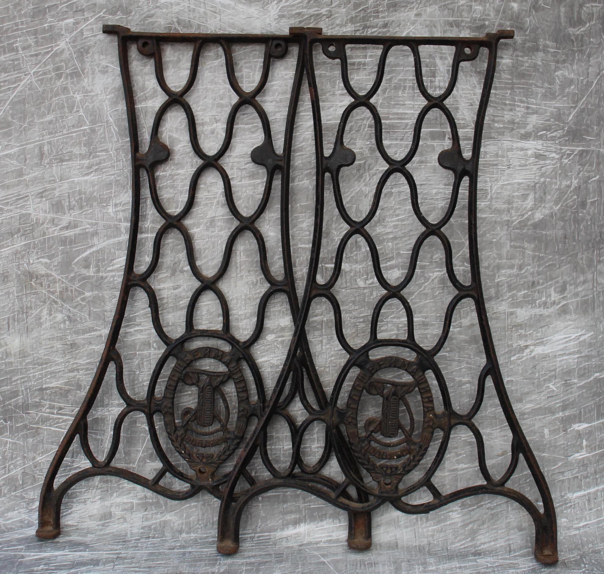 Metal table legs, vintage metal legs, singer sewing machine, antique singer for industrial decor, dining table legs, sewing machine table.