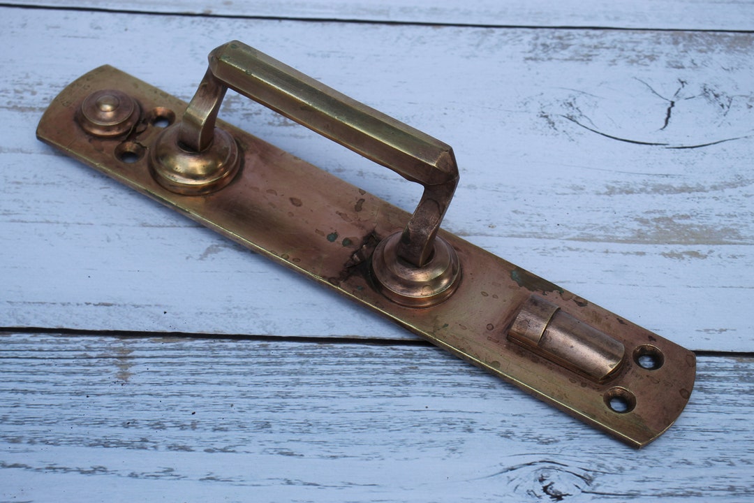 Antique Brass Large Door Handle, Vintage Front Door Handle, Gold Barn ...