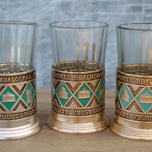 3 set Russian podstakannik,soviet glass holder kitchen decor,tea glass holder,russian tea glass holder,metal cup holder USSR,russian tea set