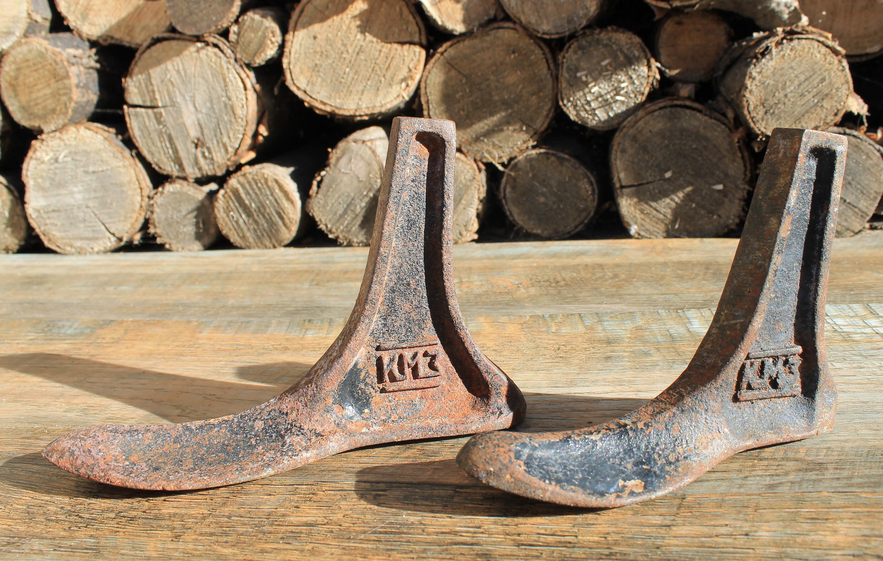 Set 2 shoe last vintage shoe shine metal shoe form for Etsy