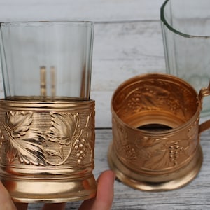 2 set Russian podstakannik,soviet glass holder kitchen decor,tea glass holder,russian tea glass holder,metal cup holder USSR,russian tea set