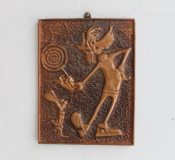 Vintage Brass Picture Metal Wall Decor Brass Picture for 7th | Etsy