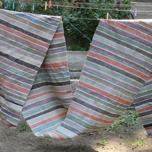 475 х 63 cm Homespun rug, rag rug runners, large kilim rug for farmhouse decor, rug runner, antique colorful rug, carpet vintage made USSR.