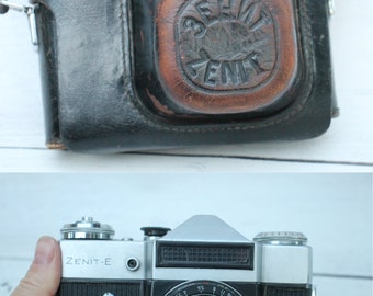 Vintage Zenit Camera, USSR Film Camera with Leather Case