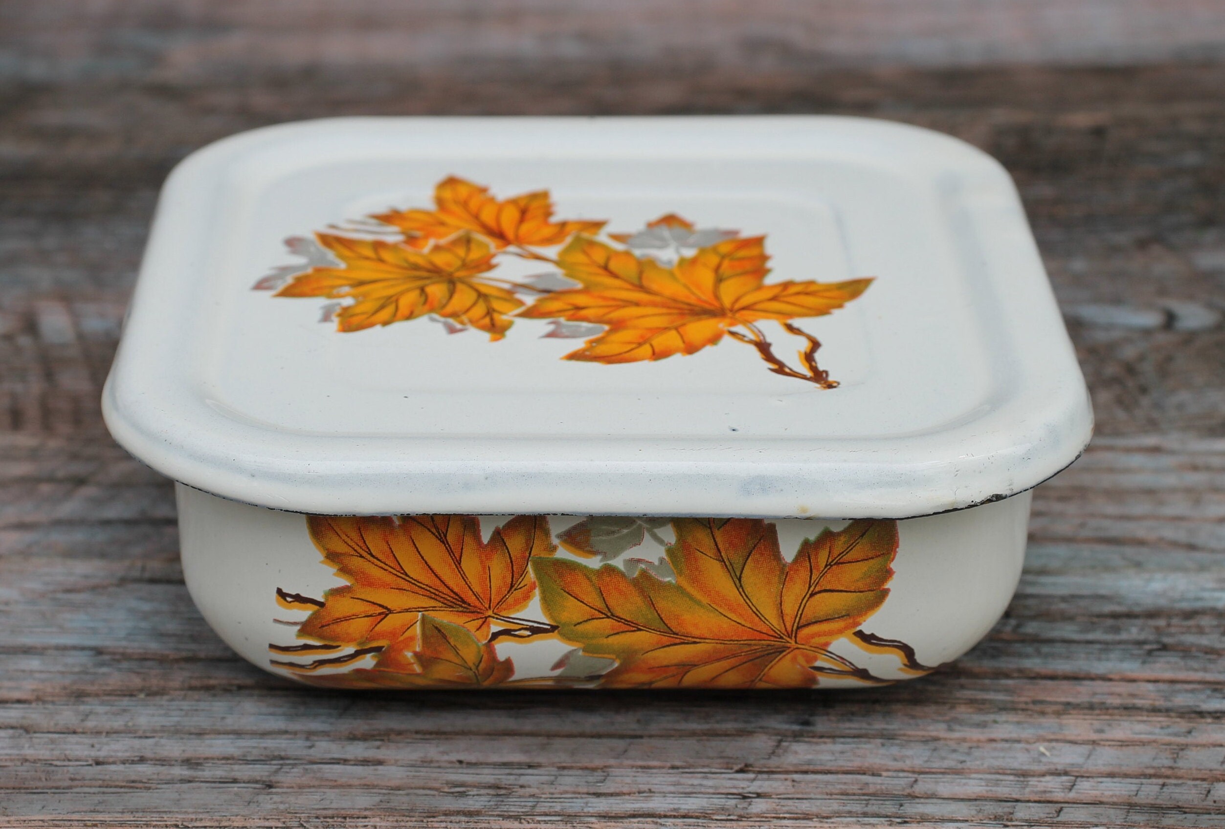 New Enamel Box Vintagesoviet Container With Lid Retro Enamel Etsy UK