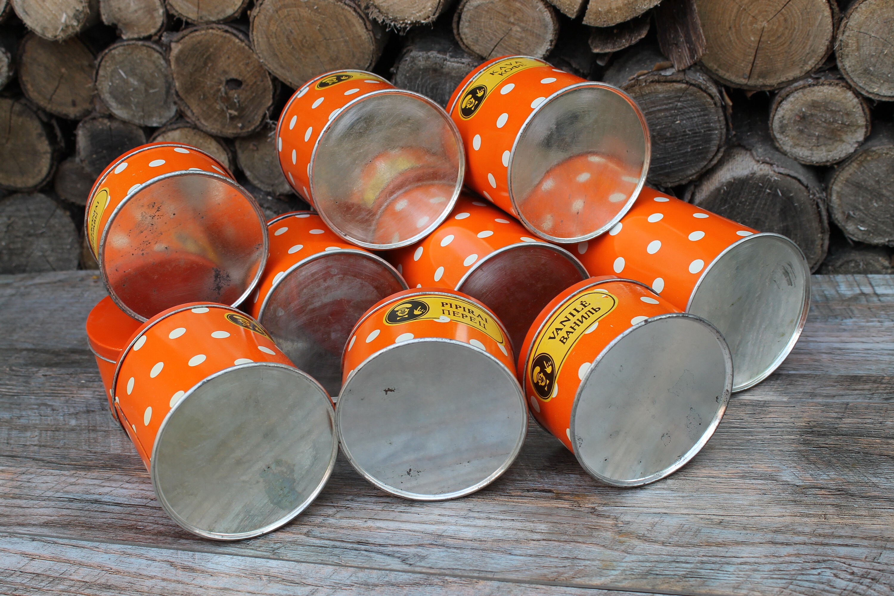 Vintage Küchenkanister Set von 10 sowjetische Küche rote | Etsy