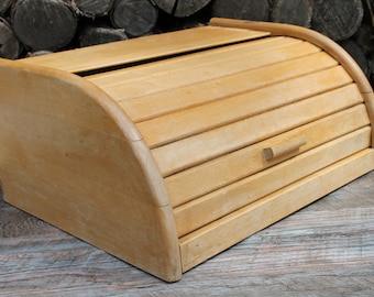 ヴィンテージの木製ブレッドボックス - Etsy 日本