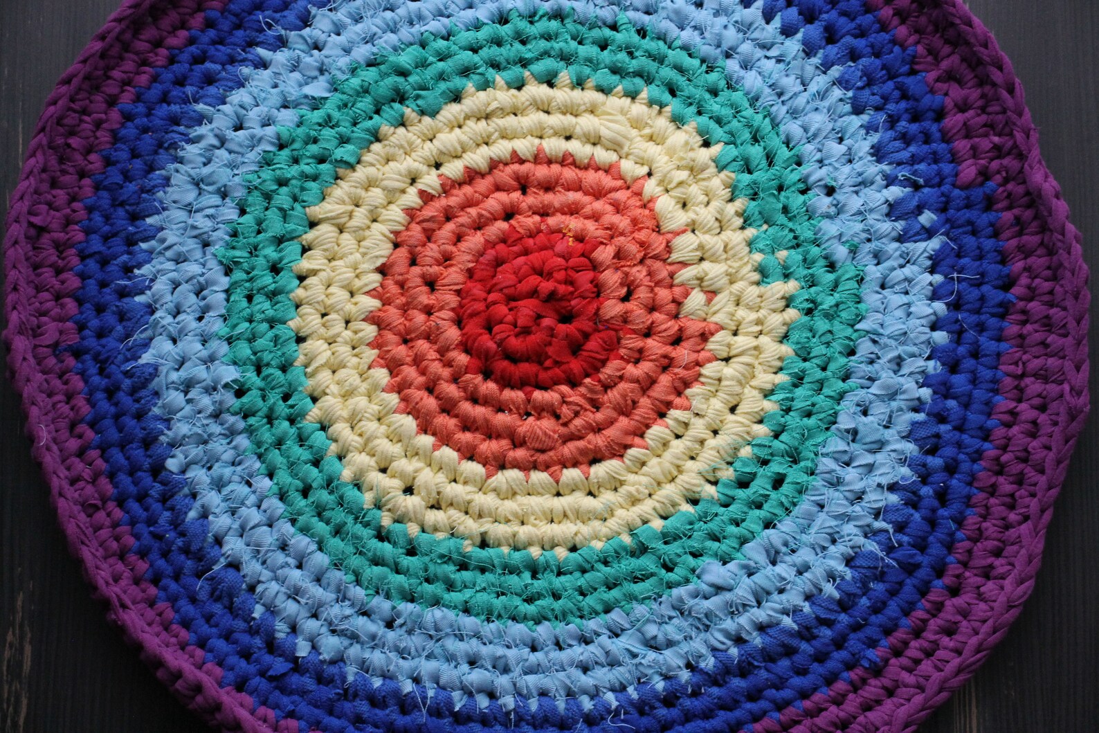 Handmade Round Chair Pads Braided Rug Rainbow Rug for Rustic Etsy