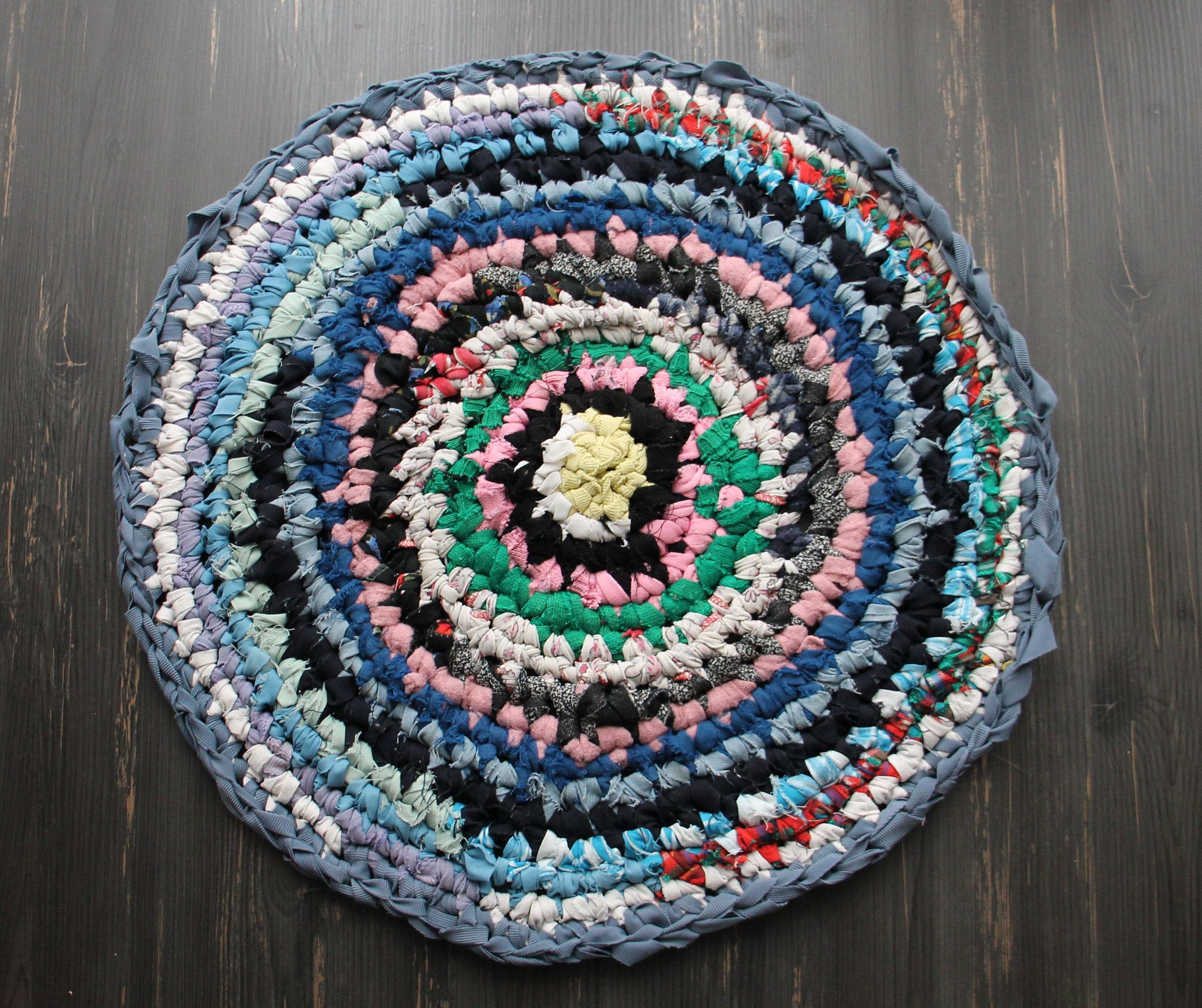 Round chair pads Kitchen chair pads colorful carpet round Etsy