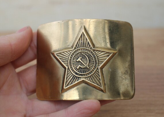 Soviet brass belt, Belt buckle army belt,russian … - image 1