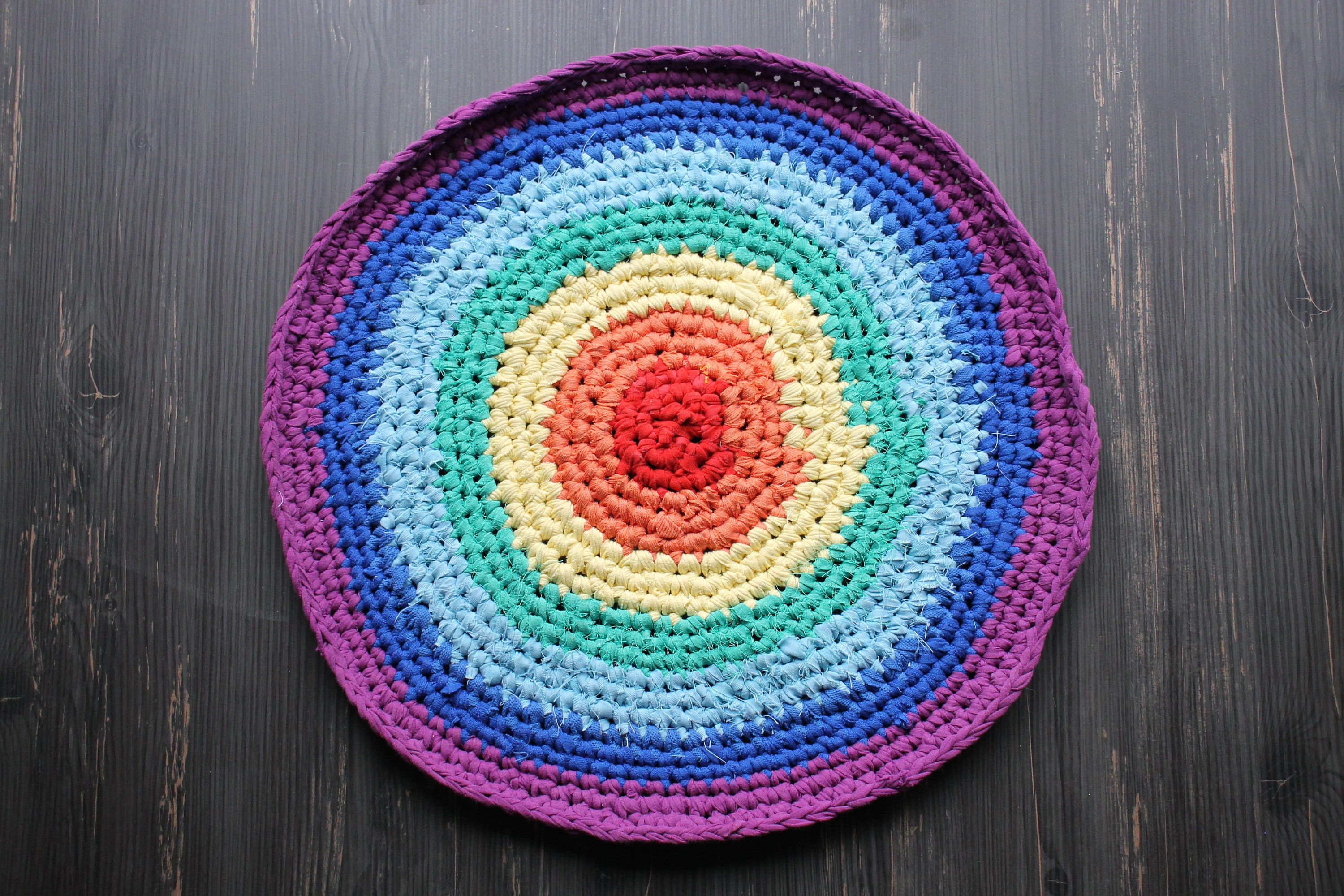 Handmade round chair pads braided rug rainbow rug for rustic Etsy