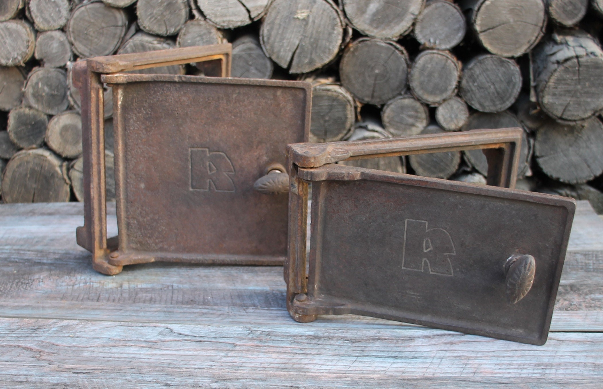 Set of 2 Cast Iron Wood Fired Oven Door Antique Metal Door - Etsy